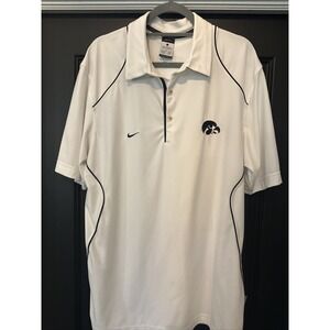 Nike Iowa Hawkeyes Dri-Fit‎ On-Field Blade Collar Golf Polo Men's Size S White